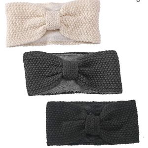 3 Fleece lined knit headbands - different colors